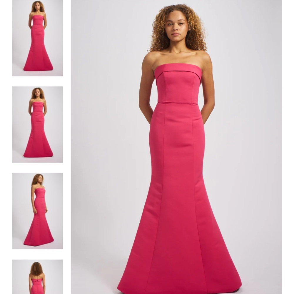 Amsale platinum Strapless Bridesmaid Dress